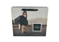 China Recycled Personalized Kraft Paper Shopping Bags With Cotton Ribbon Handle for sale