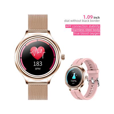 China 2021 Dropshipping Women SmartWatch Touch Screen KM 05 With Heart Rate Blood Oxygen Real Time Fitness Tracker for sale
