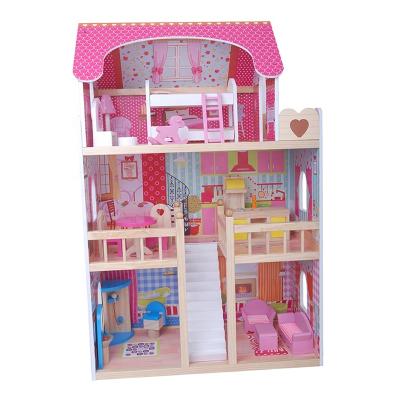 China 2021 NEW MODEL TOY Doll's Educational Toys Children's Wooden Dollhouse Montessori Toys Wooden House Toys for sale