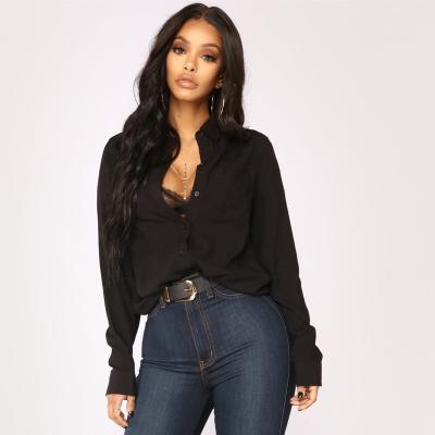 China Breathable Polyester Solid Women Shirts For Office And Fashion Ladies for sale