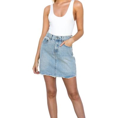 China New Design Breathable Wholesale Indigo Cotton Women Zipper Skirtmaxi Slim Jeans Shorts Skirts for sale