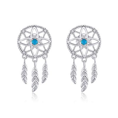 China 925 Sterling Silver Earrings Fashion Design Jewelry Dreamcatcher TREND Earrings For Women for sale