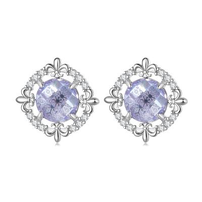 China FASHIONABLE SHIERO Tasty Stud Earrings 925 Sterling Silver CZ Diamond Bridal Wedding Earrings For Women for sale