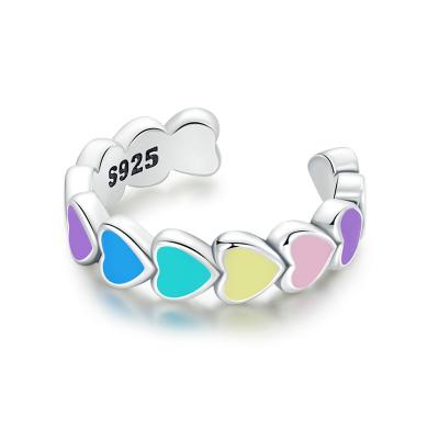 China TRENDY Enamel Heart Earring Non Pierced Fashion Cuff Earring 925 Sterling Silver Removable Earring For Women - Simple for sale