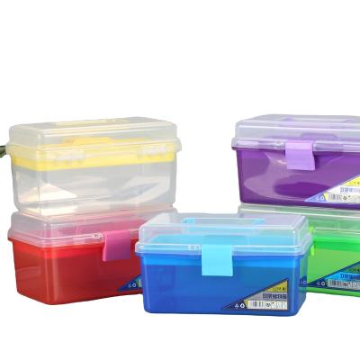 China Multifunctional Plastic Tools Box Nail Art Supplies Container Makeup Supplies Storage Box Art Supplies YF-677S for sale