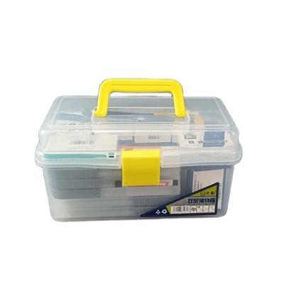 China New style hot selling viable 2 layers art supplies medicine storage box crate multifunctional bins for sale