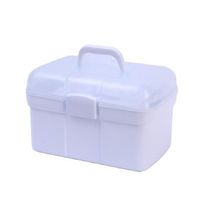 China Sustainable White High Quality Plastic Medical Sundries Kit Double Layers Organization for sale