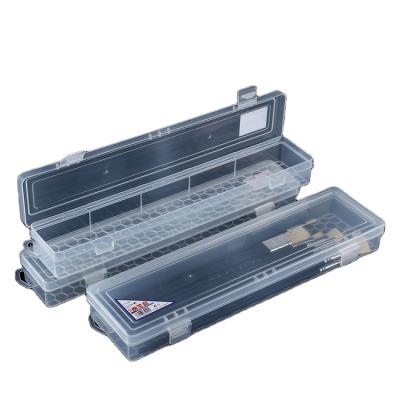 China Schools & High Quality Transparent Offices Colored Pencil Plastic Box Stationery Brush Case for sale