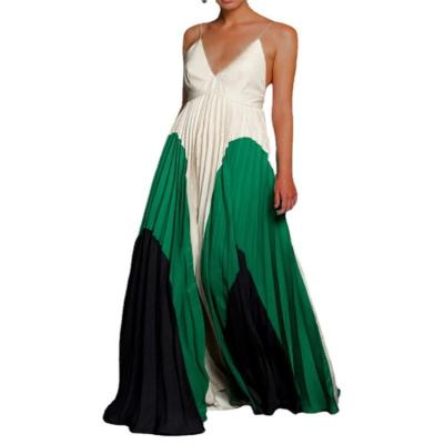 China 2022 Fashion Anti-Static Simple Slim Fit Long Slim Fit Anti-Block Pleated Suspender Skirt for sale