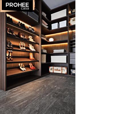 China Durable Modular Multifunctional Clothes Storage Glass Walk In Wardrobe System for sale