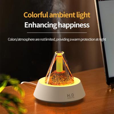 China ABS Lava Aromatherapie Vuur Vlam Vochtbevochtiger Wit Zwart Kleur 80 ml Te koop