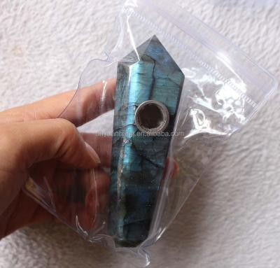 China Natural Smoking Pipes Europe Crystal Stone Smoking Pipes Labradorite Crystal Stone Pipes For Sale for sale