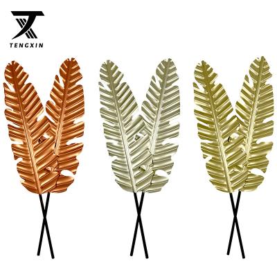 China Art Deco Creative Large Metal Handmade Wall Art Decorative Leaf Metal Wall Hanging for sale