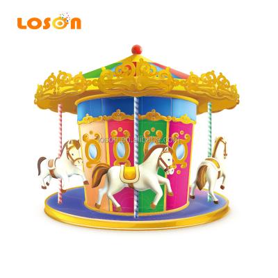 China Fiber glasses Luxury Kids rotating Christmas mini amusement park fairground merry go round ride horse carousels for sale for sale