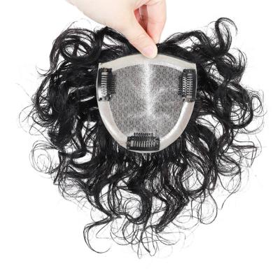 China Curly Curly Hair Toupee Twisted Messy Curly Hair Topper Real Human Hair de peruca de rda for sale