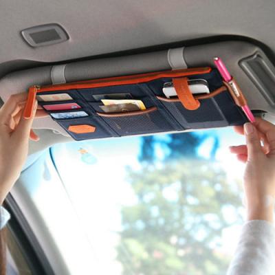 China Eco-friendly Universal Fabric Car Sun Visor Auto Organizer for Car Storage for sale