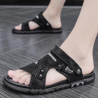 China 2022 New Summer Men's Beach Sandals Waterproof Non-slip Wear-resistant Fashion Breathable Large Size Rubber Slippers 38-47 for sale