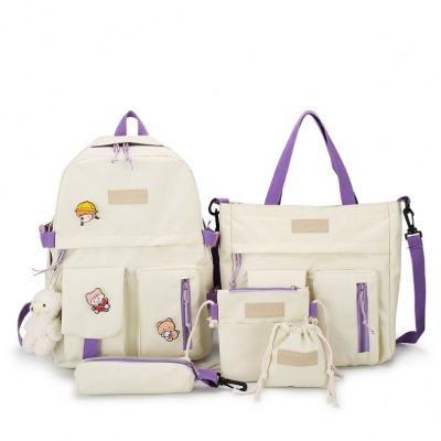 China Other 2023 fashion ladies handbags and backpack sets wholesale ladies bag handbags pencil bags 5-piece school bag for sale