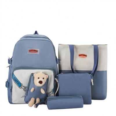 China Waterproof Fashion student teen schoolbag factory straight hair large capacity comfortable cute bear girl department travel backpack for sale