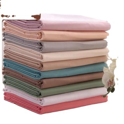 China Plain Anti Pill Hotel Textile Bed Linen Sheets 220TC CVC White Fabric Textiles for sale