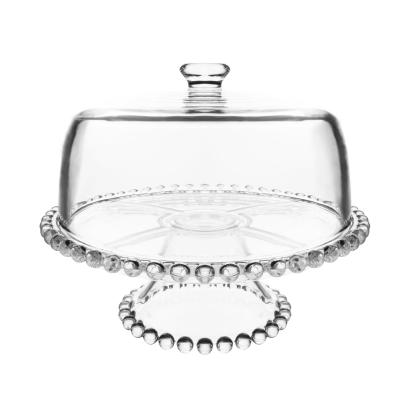 Chine Support en verre transparent de gâteau, support de gâteau rond de 12 pouces pour la cuisine à la maison à vendre