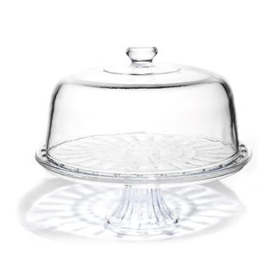 Chine Support en verre bienvenu de gâteau d'OEM avec le dôme, support de gâteau de 12 pouces avec le dôme à vendre