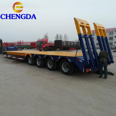 China China 4 Axle Low Bed Low Bed Flatbed Semi Trailer Truck With Container Lock for sale