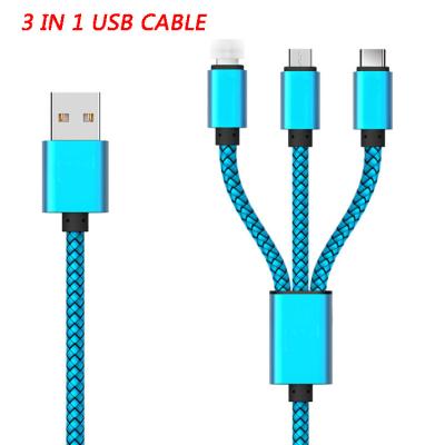 China Double Speed 1.2m 4FT USB Charging Cable Dragon Pattern 3-in-1 Charging Cable For i11Pro USB Android Micro Fast Charging Type C for sale