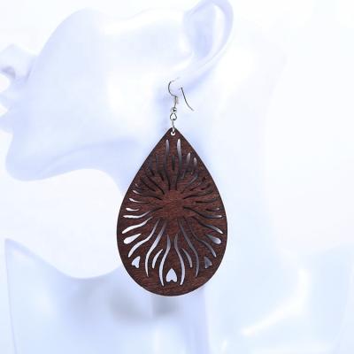 China NEW FASHIONABLE cheap custom design african natural wood earrings for women africa wood earring for sale