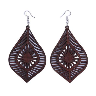 China Hot Sales Polishing Decorate Jewelry Light Weight Cutout Hollow Out Tear Drop Earrings For Women/Girls for sale