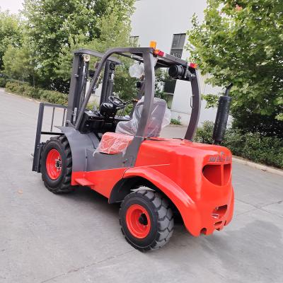 China Building Material Shops Diesel 2021 Off Road Forklift 4wd Rough Terrain Forklfit for sale