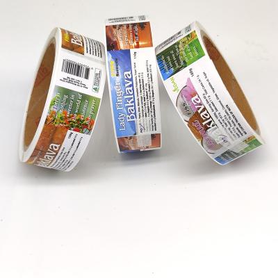 China Pantone Food Labeling Stickers CMYK Digital BOPP Film Printed Waterproof Labels for sale