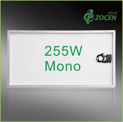 China 25 Years Wanrranty , Shading Tolerance , 255W Monocrystalline Solar Panels for sale