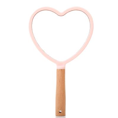 China Makes Apply Classic Vintage Makeup Single Handle Side Mirror Plastic Lace Oval Shape Princess Beauty Salon Mirrors Gift Makeup Mirror for sale