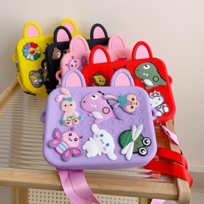 China Fanshion 2023 New Design Silicone Cross - Body Girls Bags With Cute Accessories Large Capacity Kids Wallet Women Waterproof Bags Cartoon for sale
