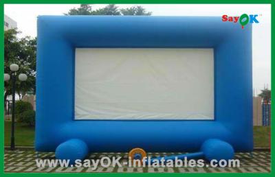 China Blow Up Projector Screen Blue Color Inflatable Movie Screen / Gray Inflatable Billboard for sale