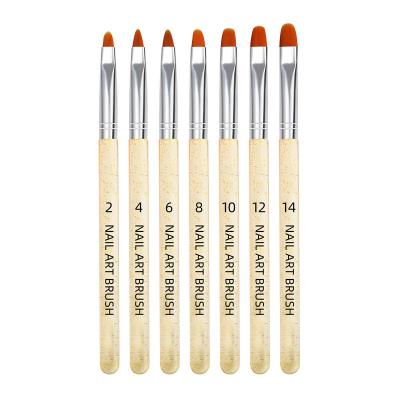China Easy Apply Cheap Price Transparent Stick 7 Pack Nail Brush Set Around Tongue Head Shape With Glitter Nail Brush Set for sale