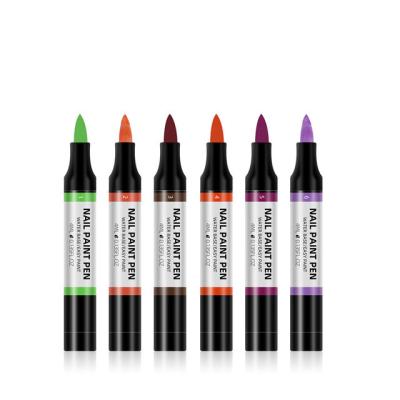 China 2021 Fashionable 24 Color Nail Polish Flower Painting Promotion 3D Water Based Odorless Nail Polish Pen 24 Color for sale