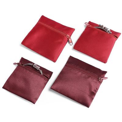 China High Quality Zipper Pouch 85x85mm and 95x95mm Hot Selling Cloth Jewelry Zipper Bag for sale