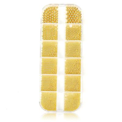 China Hot 12 Grid Gold Round Beads Non Porous Mix Round Beads Diy Plastic Beads For Jewelry Making for sale