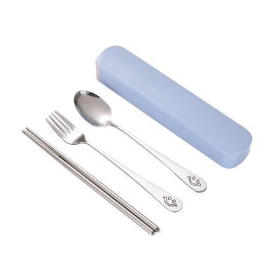 China Sustainable Smiling face handle spoon knife With Wheat Box Dinner Set Cutlery Set Stainless Steel Set for sale