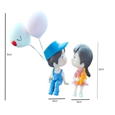 China Cute Interactive Car Decoration Cartoon Couples Action Number Figures Balloon Ornament Auto Interior Dashboard Accessories For Girls Gifts for sale