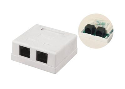 China 2 Weiß-Farbe der Hafen-Netz-Wand-Ausgang-Sockel-Aufputzdose-RJ45 CAT5E CAT6 zu verkaufen