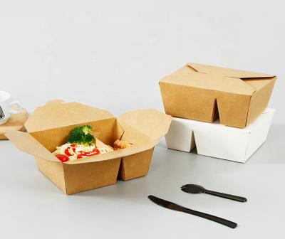 China Disposable Lunch Disposable Paper Food Containers Rectangular Box Take Out Paper Food Box for sale