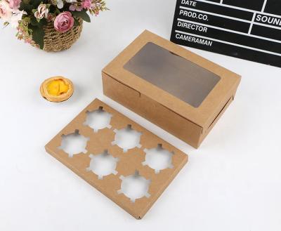 China Disposable Egg Cake Food Wrapping Paper Tart Gift Boxes With Clear Window And PVC Tray Cardboard Paper Boxes for sale
