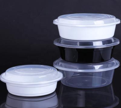 China Disposable Circle Round Plastic Food Boxes With Lid Food Packaging Disposible Plastic Box for sale