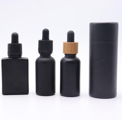 China High Quality Essential Oil Glass Bottle 2021 Perfume 30ml Black Classic Empty Cosmetic CBD Oil Bottle for sale