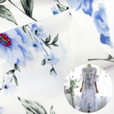 China QUICK DRY fashion fabric 100D 4 way stretch opaque floral chiffon printed fabric ladies summer dress fabric for sale