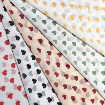 China QUICK DRY Heart Printed 100% Georgette Polyester Chiffon Dobby Fabric For Blouse/Dress for sale