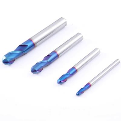 China Tungsten Steel Milling Cutter Blue Nano-Coating CNC Cutting Tool Carbide Cutter for sale
